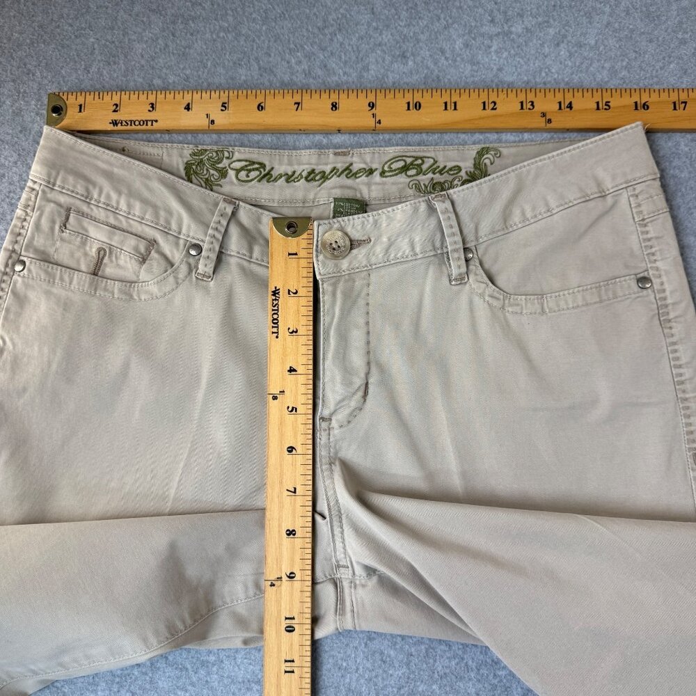 Christopher Blue‎ Womens Cropped Khaki Tan Pants Classic Casual Capri Size 10 - Picture 12 of 15